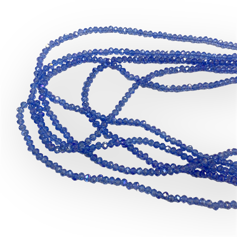 Kristal Dizi Cam Boncuk (4 mm) Şeffaf Blue