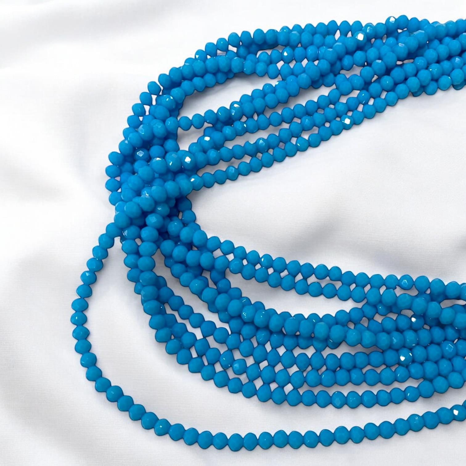 Kristal Dizi Cam Boncuk (6 mm) Mavi