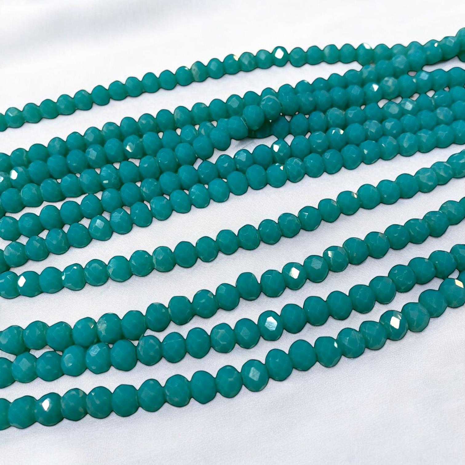 Kristal Dizi Cam Boncuk (6 mm) Okyanus