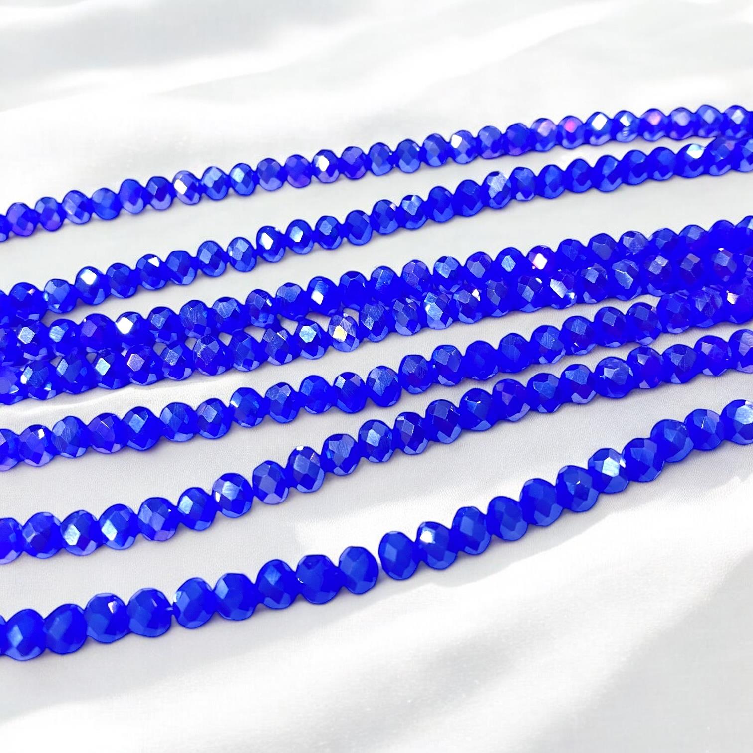 Kristal Dizi Cam Boncuk (6 mm) Saydam Jean