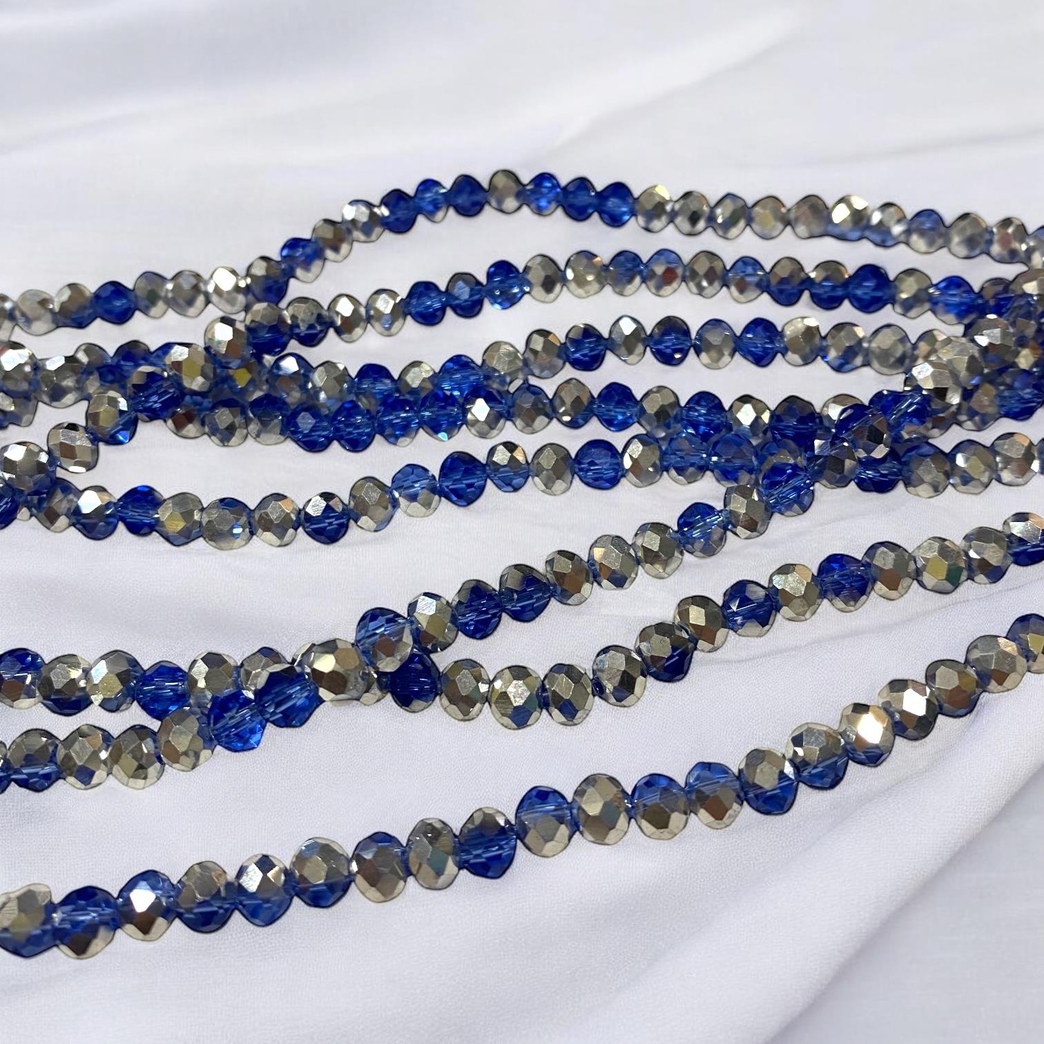 Kristal Dizi Cam Boncuk (6 mm) Silver - Jean