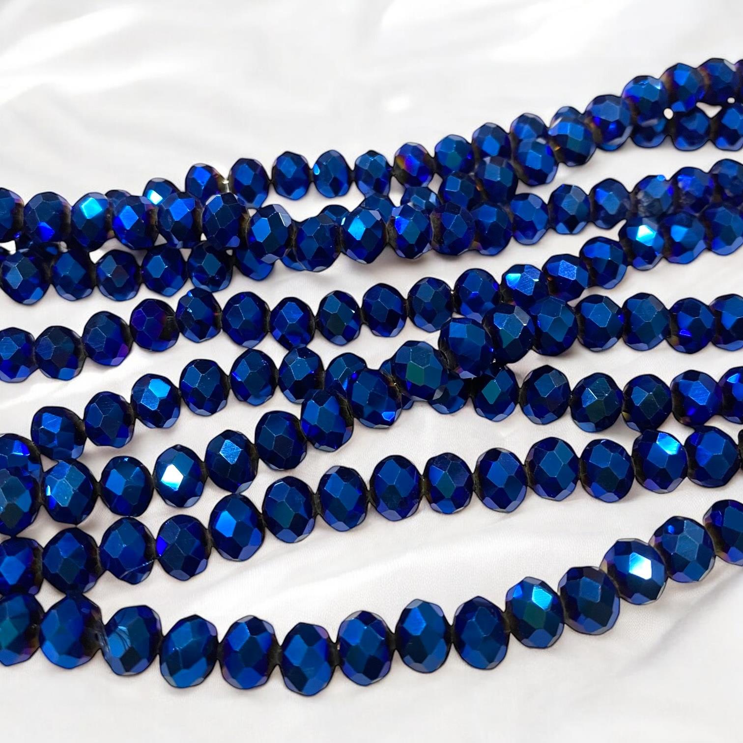 Kristal Dizi Cam Boncuk (8 mm) Lüks Jean