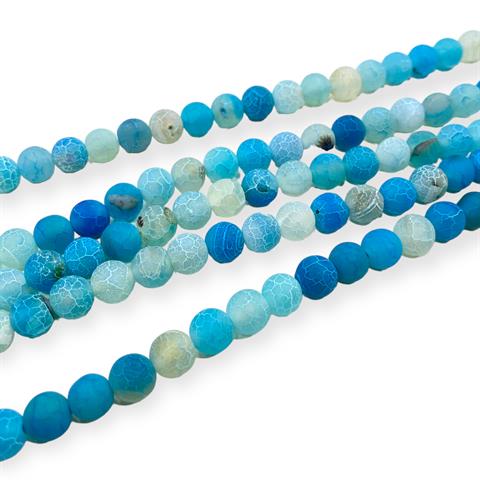 Mavi Faset Akik Dizi Doğal taş