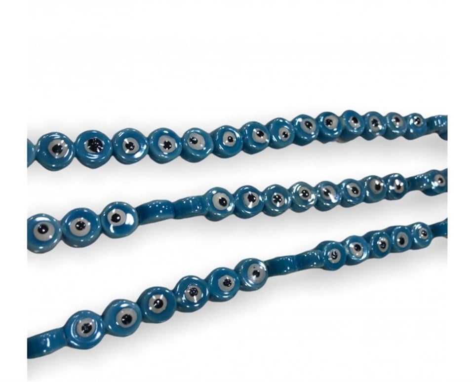 Mavi Özel El İşçiliği Murano Mineli Cam Boncuk 