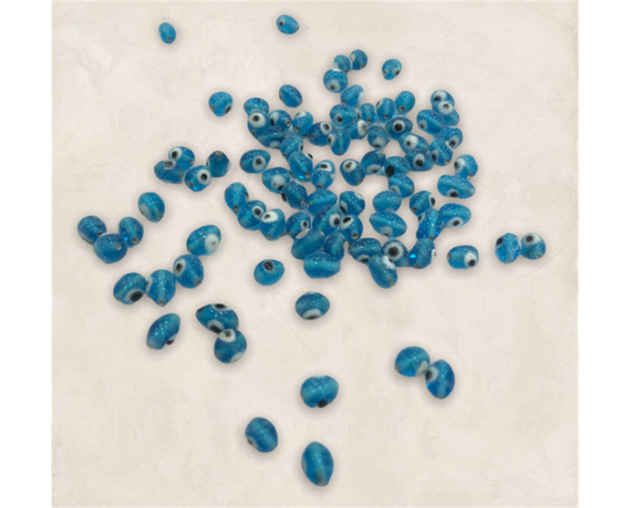 Mineli Delikli Murano Mavi - 10 Adet