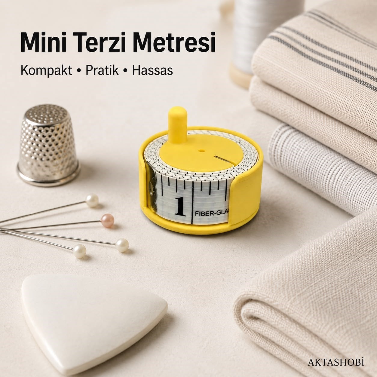 Mini Terzi Metresi + Özel Çevirerek Sarma Kabı