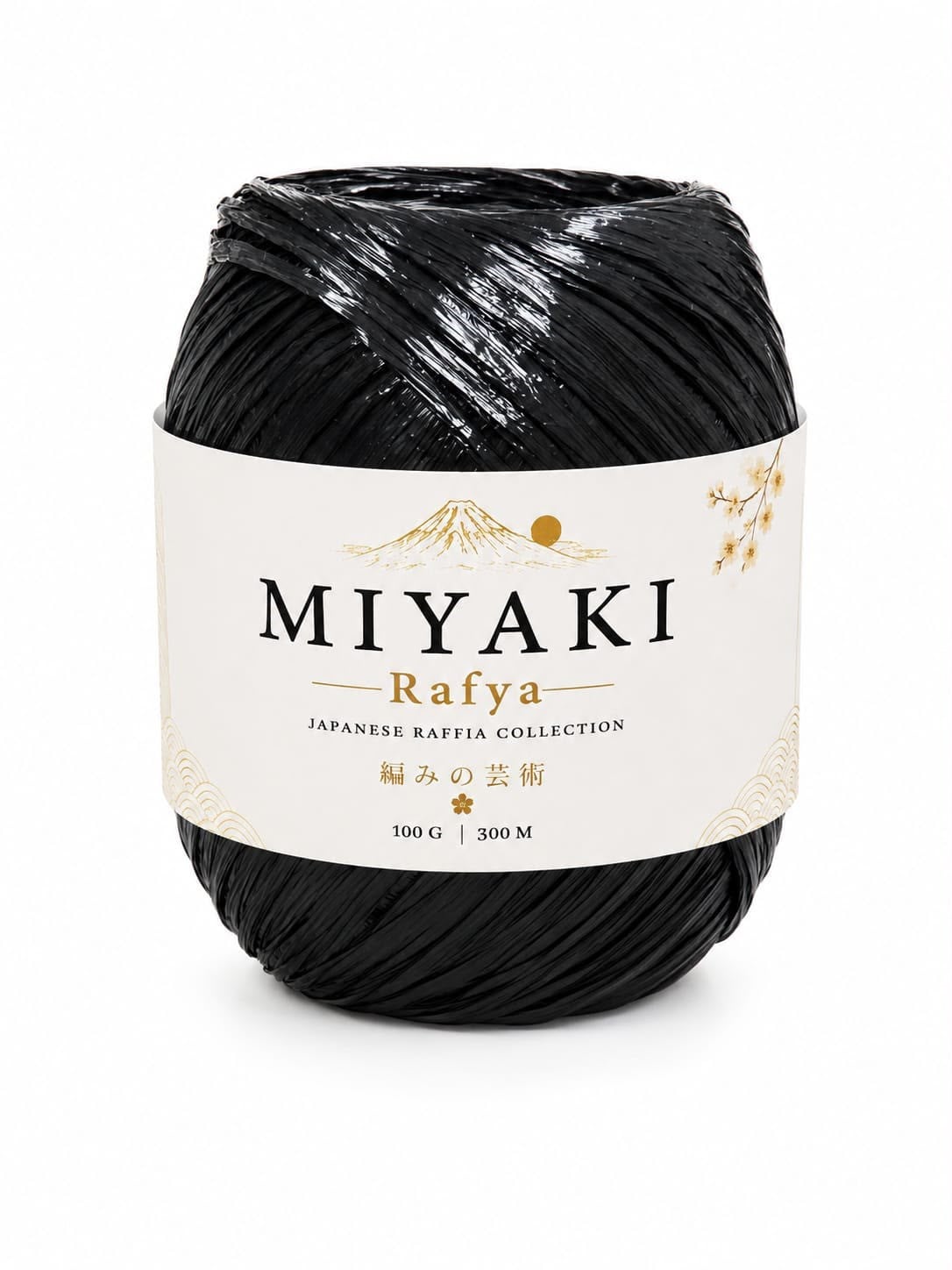 MIYAKI Rafya Büyük Boy 300 Metre Parlak Siyah