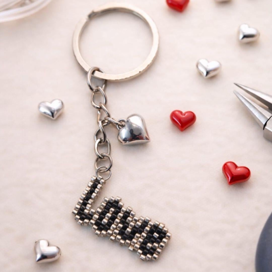 Miyuki Love Anahtarlık Silver Detay