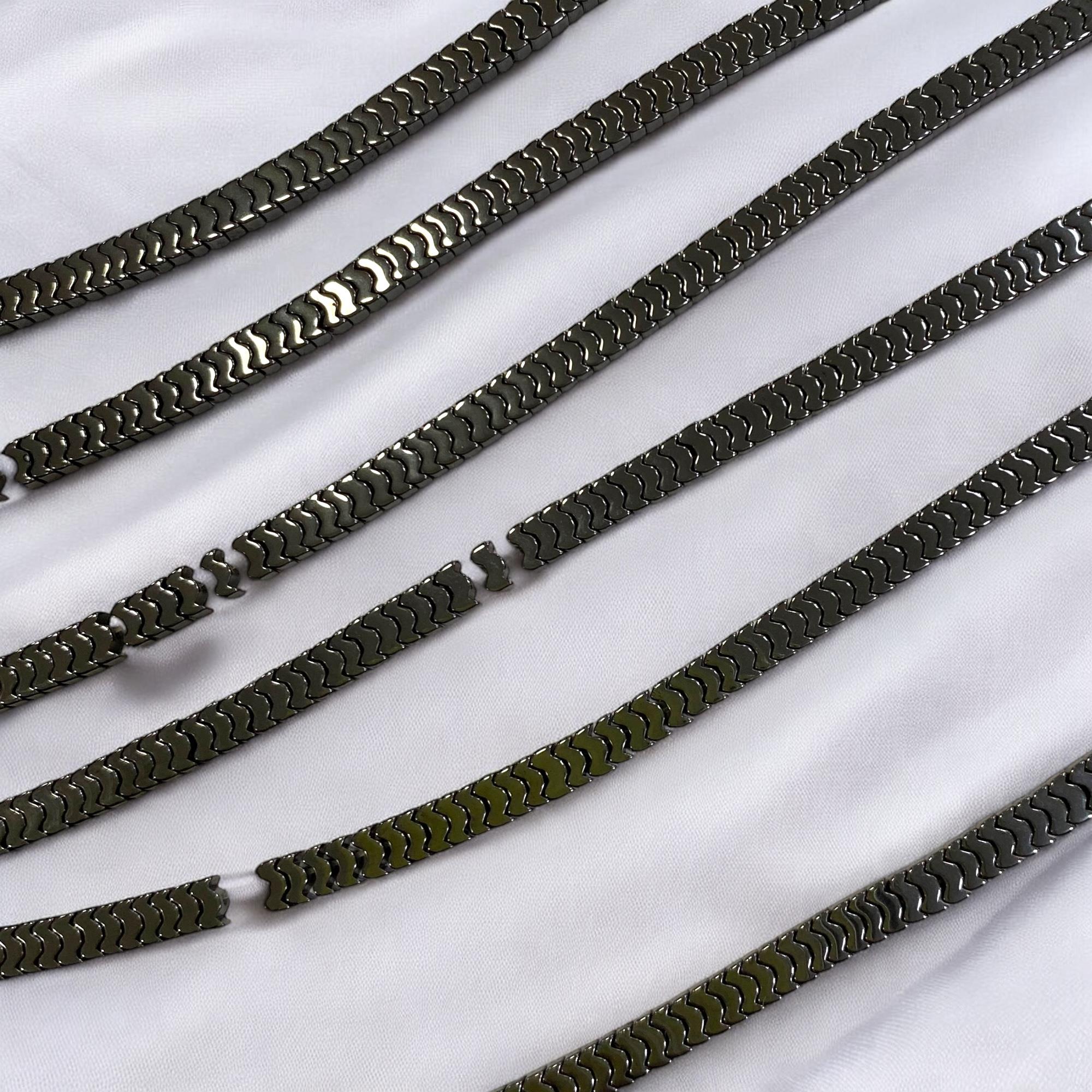 Obsidian Pulse Hematit Dizi Doğal Taş