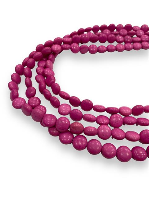 Oval, Yassı Kesim Sedef Dizi Doğal taş 15 MM Pembe