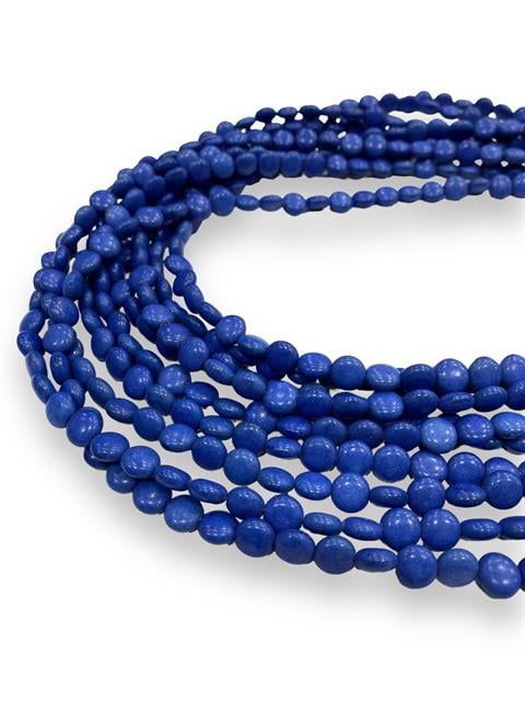 Oval, Yassı Kesim Sedef Dizi Doğal taş 10 MM Koyu Mavi