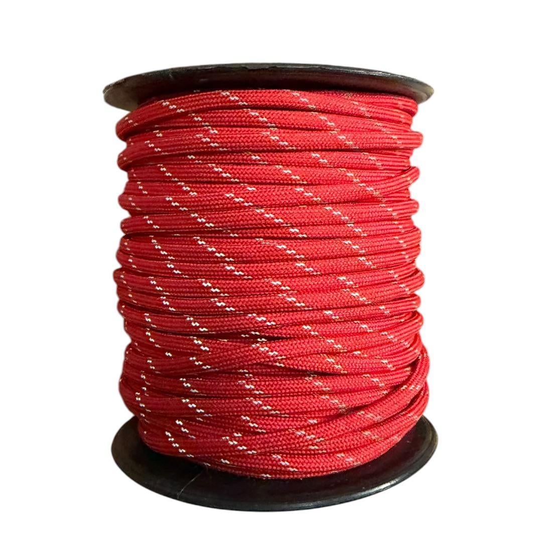Paracord 3 MM Makrome İp - Alacalı Çizgili Kırmızı