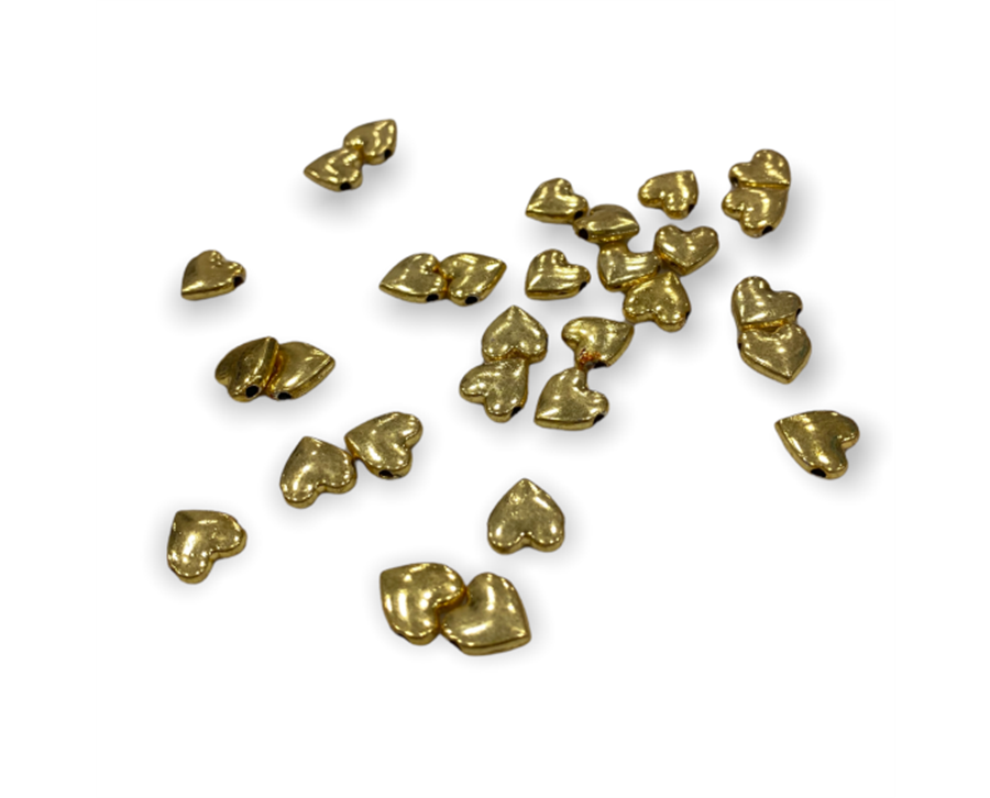 Parlak Delikli Altın Kalp Ara Model 