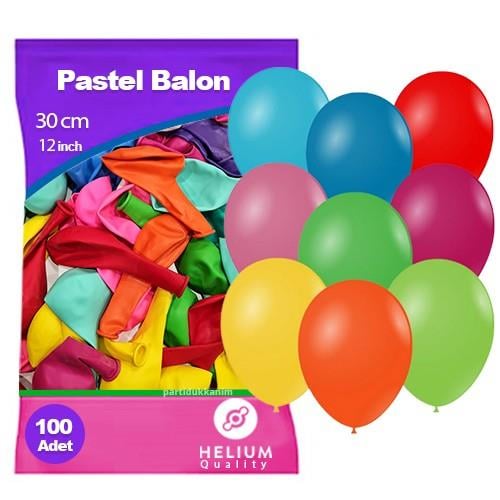 Pastel Karışık Renkli Balon - 100 Adetli Paket