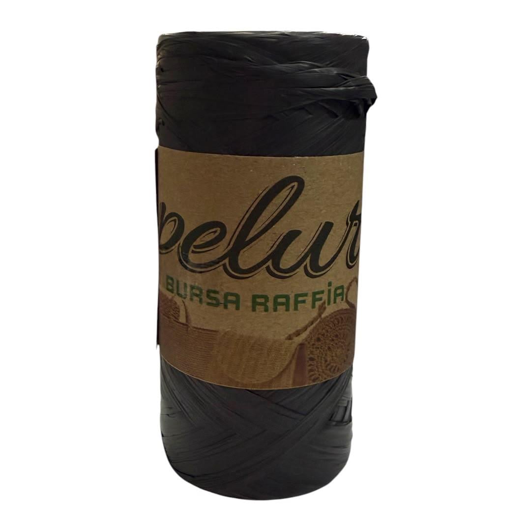 Pelur Bursa Siyah Raffia Çanta ve Örgü İpi 150GR. 