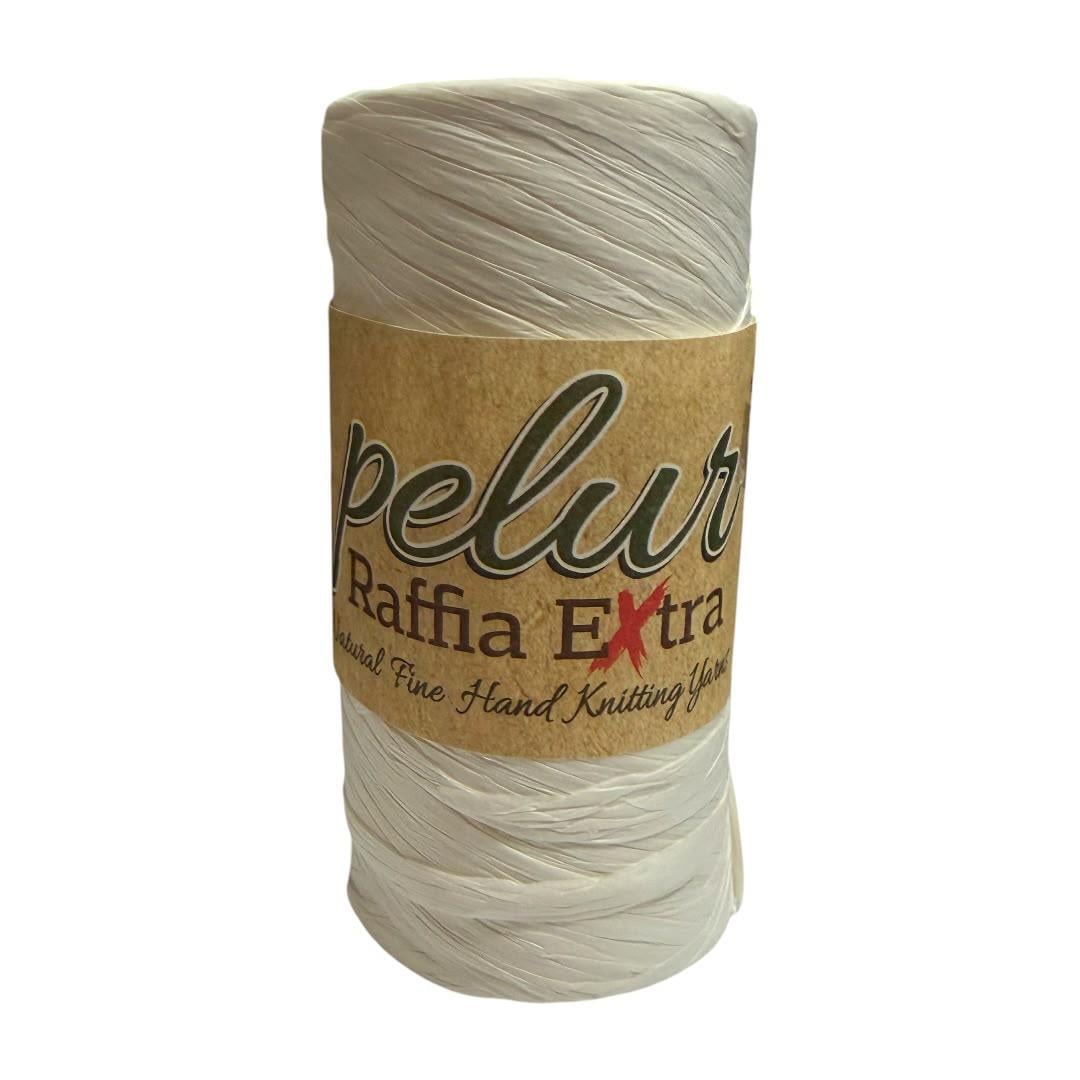 Pelur Raffia Extra - Beyaz Doğal Rafya 100GR. 