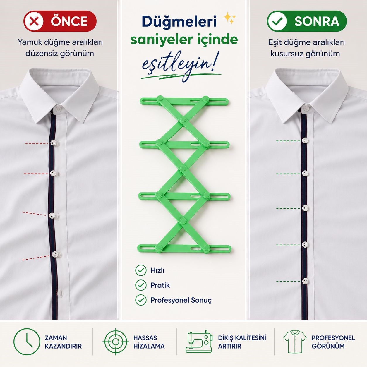 Pratik Düğme Hizalama Aparatı