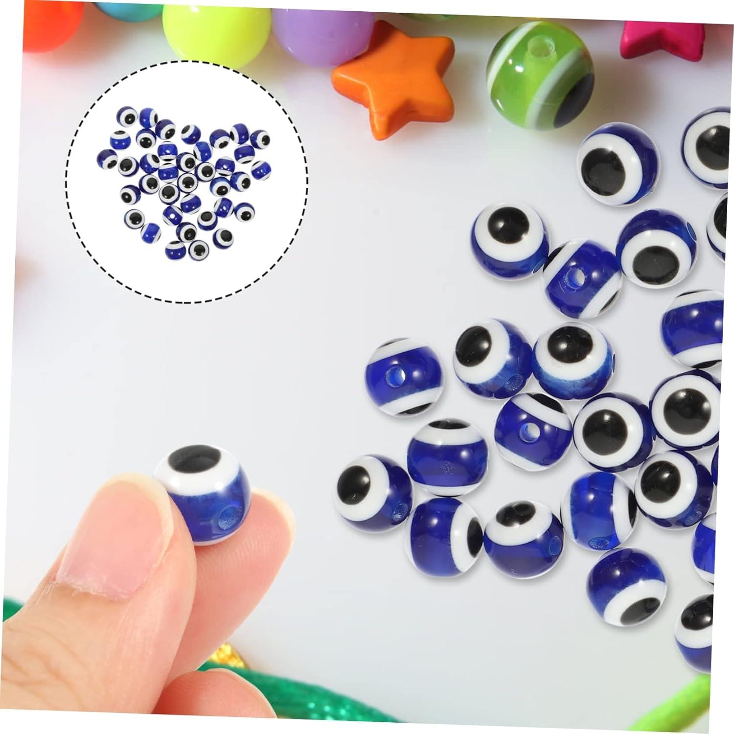 Reçine Nazar Göz Boncuk 10 MM - 5 Adet