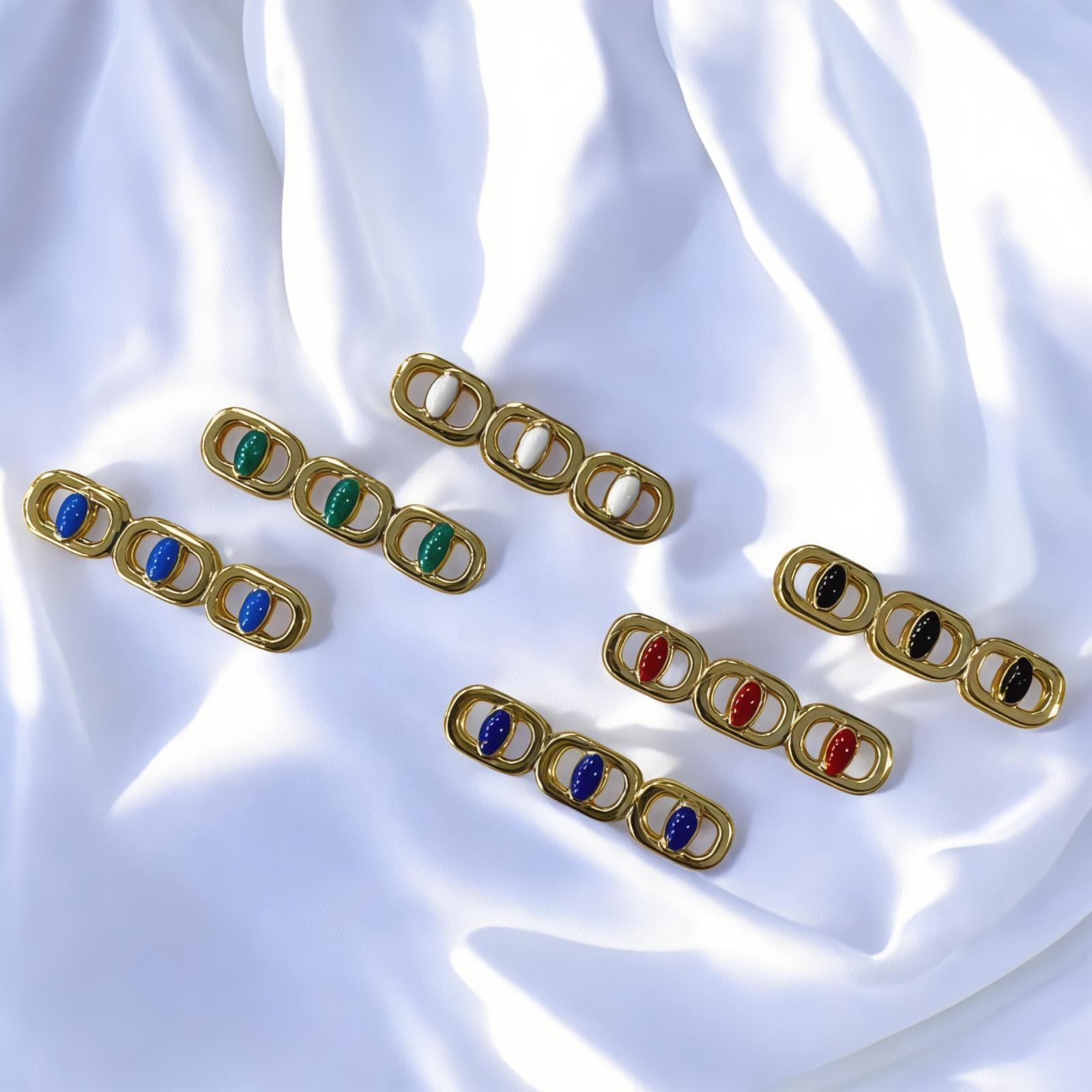 Renkli Oval Sır - Mineli Takı Ara Model