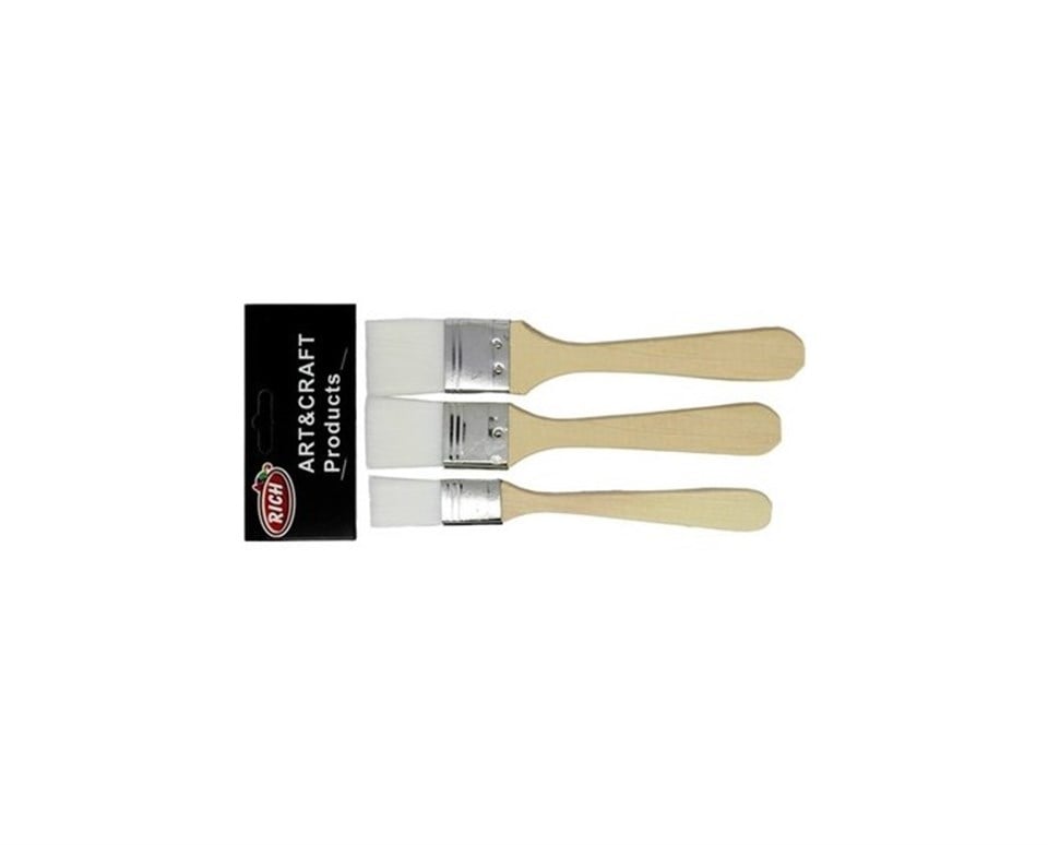 Rich Ekonomik 3'lü Beyaz Kıl Fırça Set