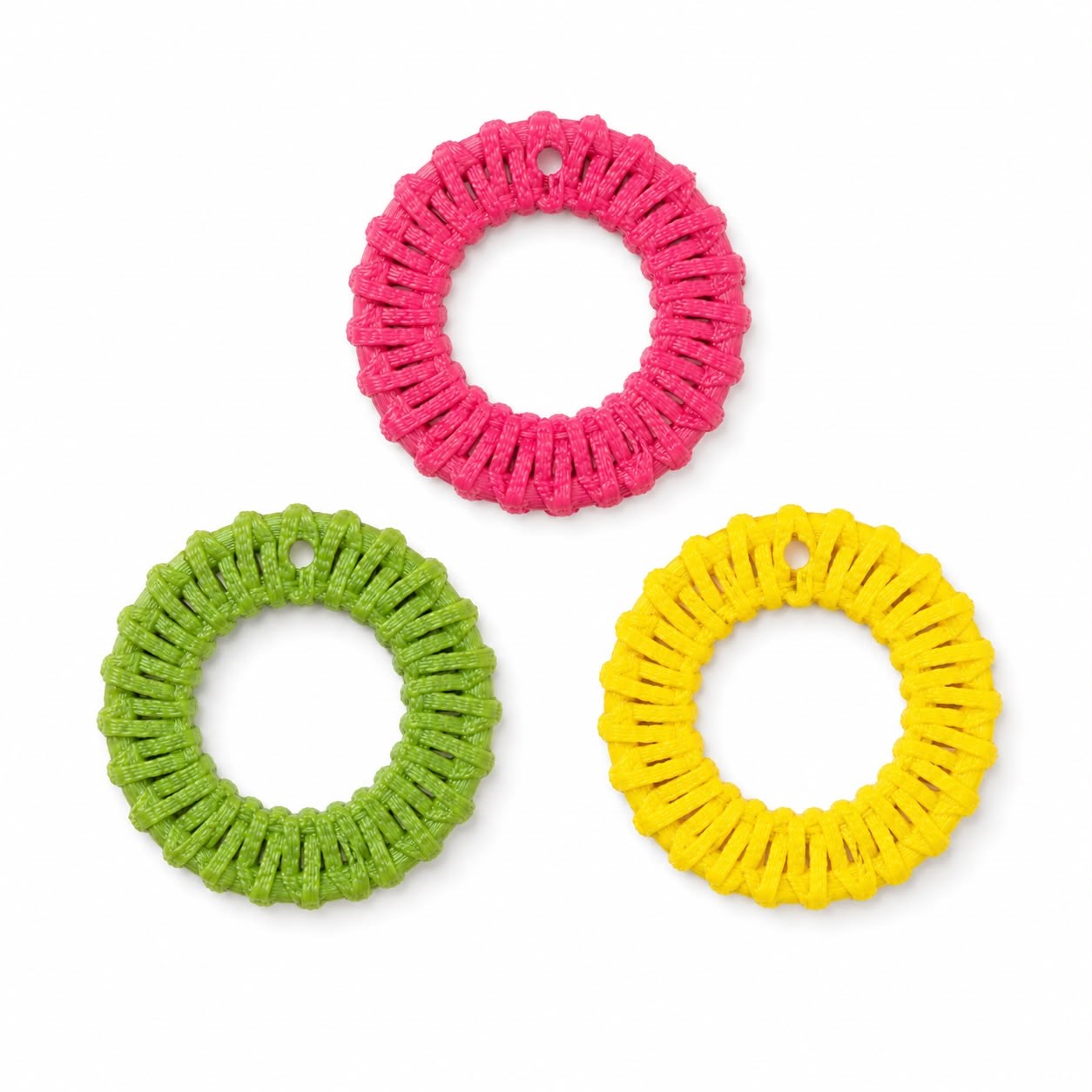 Round Shaped Rattan Pendant - Renkli Çemberler