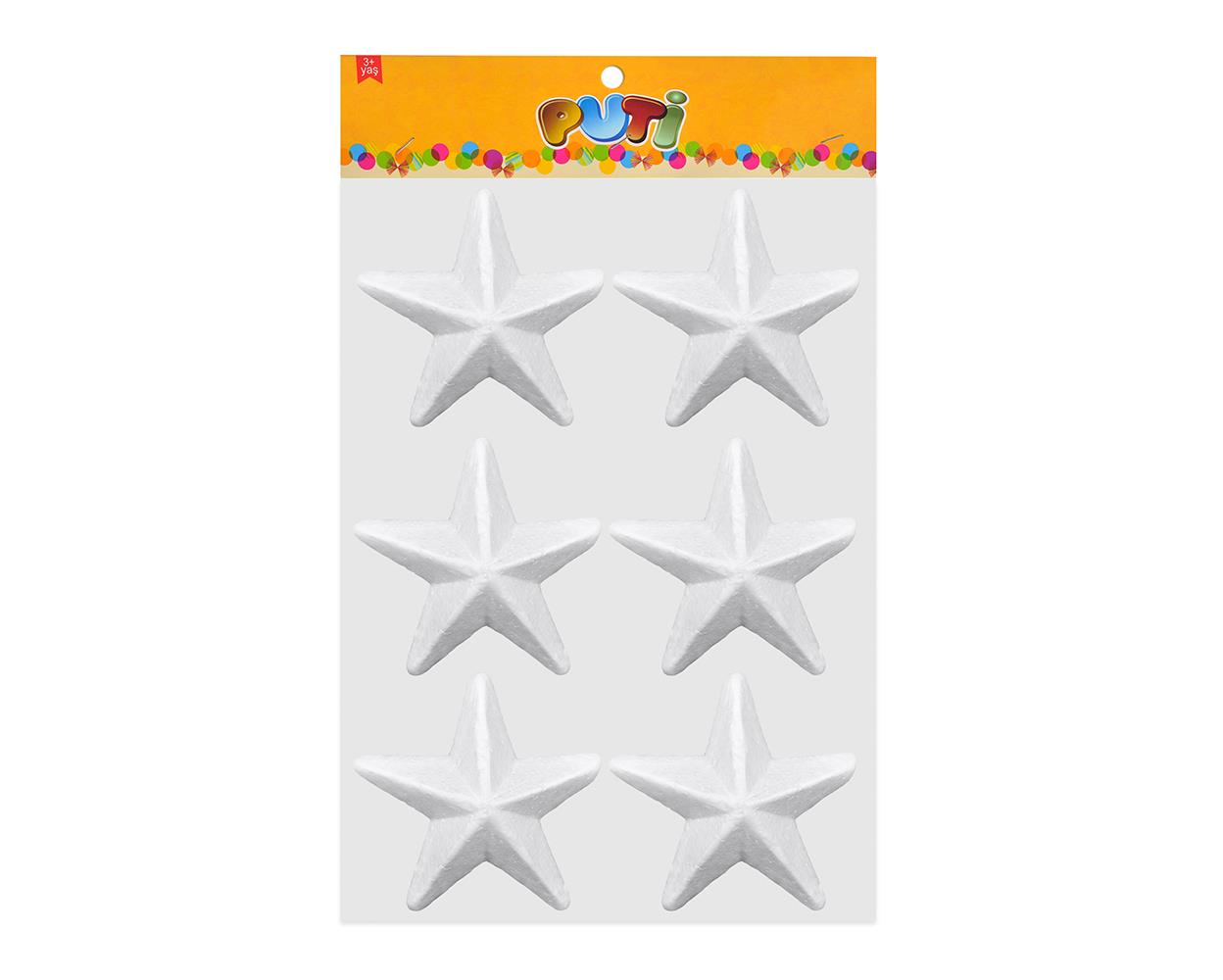 Strafor Köpük Yıldızlar 6.5 CM - 6 Adet