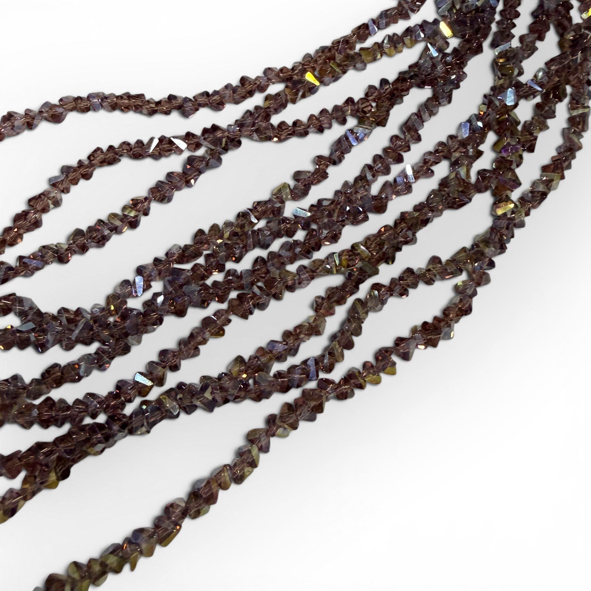 Üçgen Kesim (5 mm) Cam Kristal Boncuk Garnet