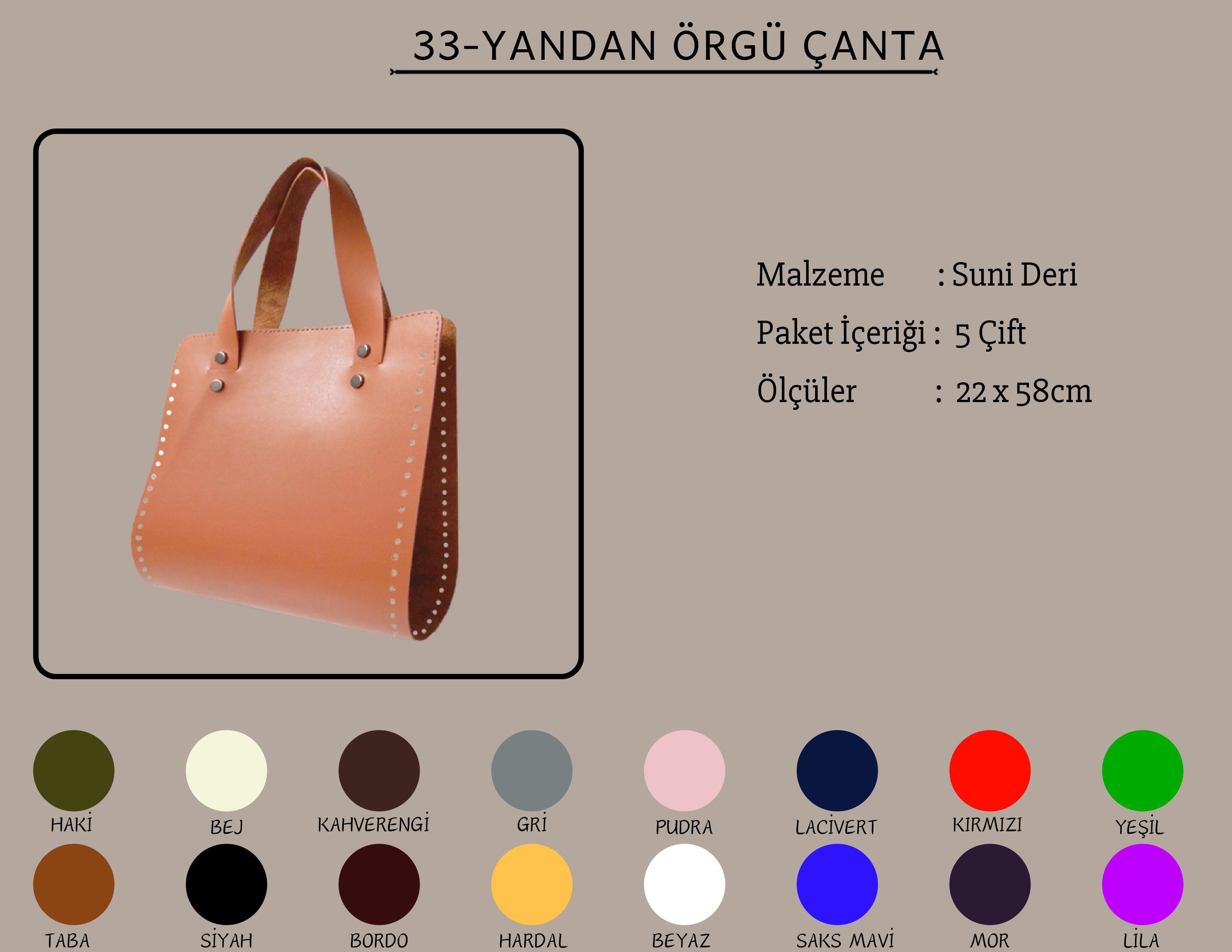 Yandan Örgü Çanta 22x58 CM
