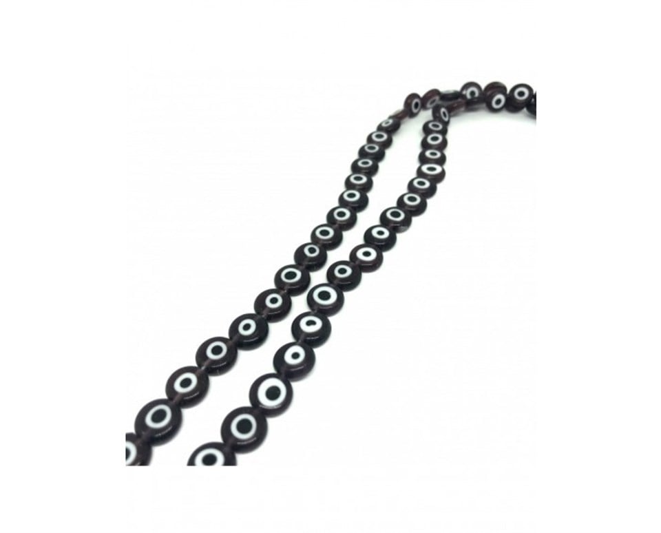 Yassı Cam Nazar Boncuk 10 MM Ametist - 11