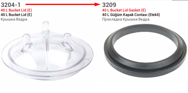 40 litre etekli güğüm kapağı ve contası