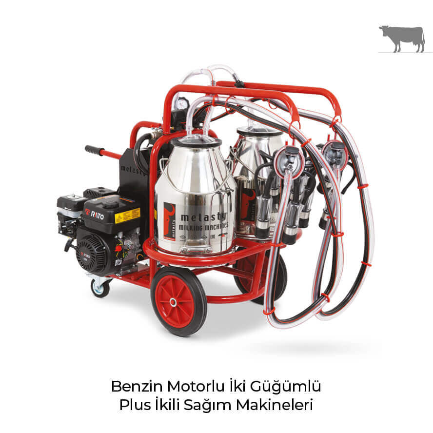 Benzin Motorlu İki Güğümlü Plus İkili Süt Sağım Makineleri