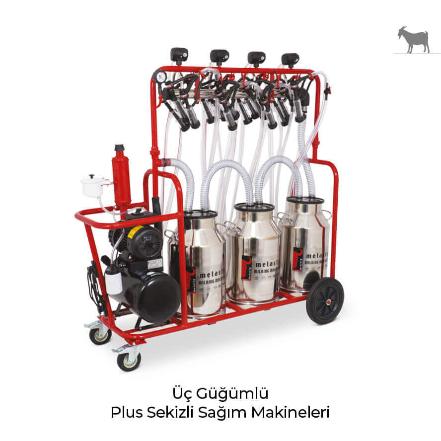 Üç Güğümlü Plus Motor Sekizli Süt Sağma Makineleri