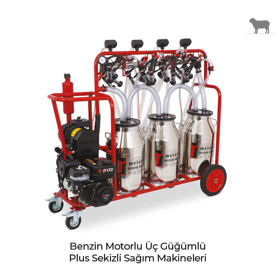 Benzin Motorlu Üç Güğümlü Plus Sekizli Sağım Makineleri