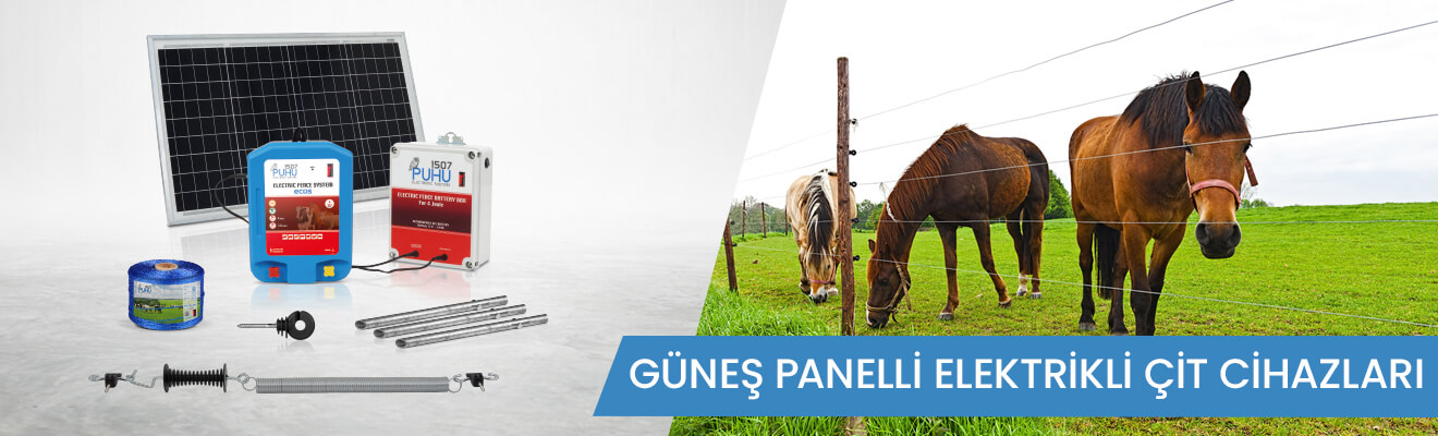 Güneş Panelli Elektrikli Çit Cihazı Setleri