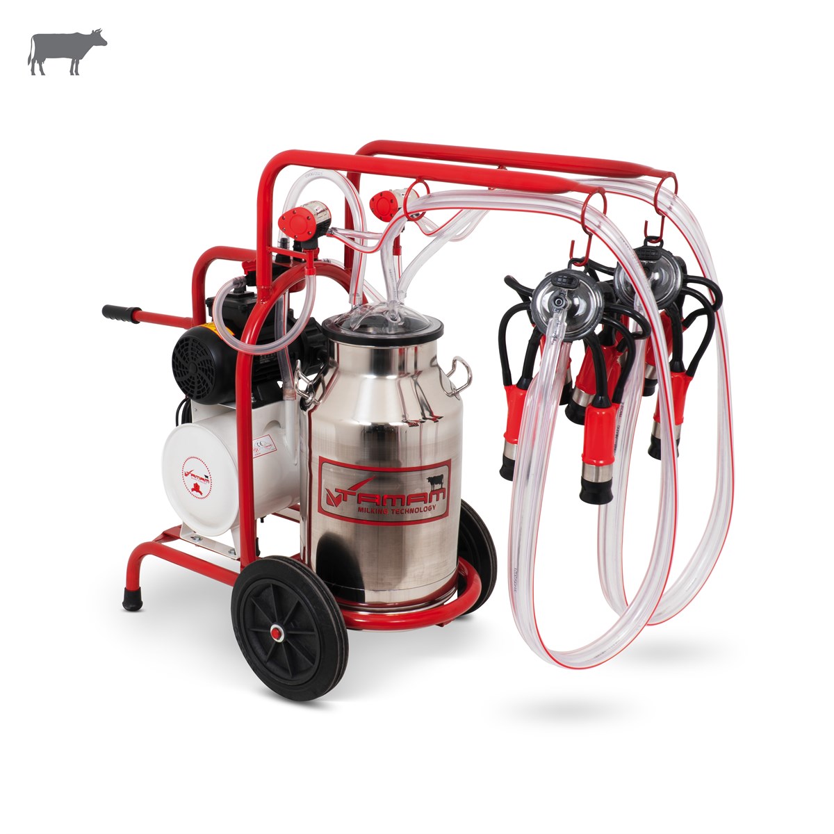 Büyükbaş İkili Süt Sağım Makinesi(Paslanmaz Güğüm-Kauçuk Memelik)(Yağlı  Pompa) | Cimritilki.com