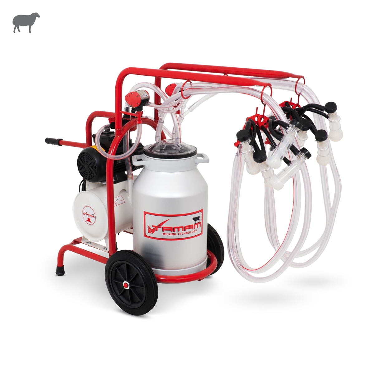Koyun Dörtlü Süt Sağım Makinesi(Alüminyum Güğüm-Silikon Memelik)(Yağlı  Pompa) | Cimritilki.com