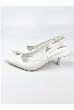 Catalin Beyaz Topuklu Ayakkabı