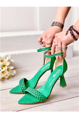 Javed Yeşil Topuklu Ayakkabı