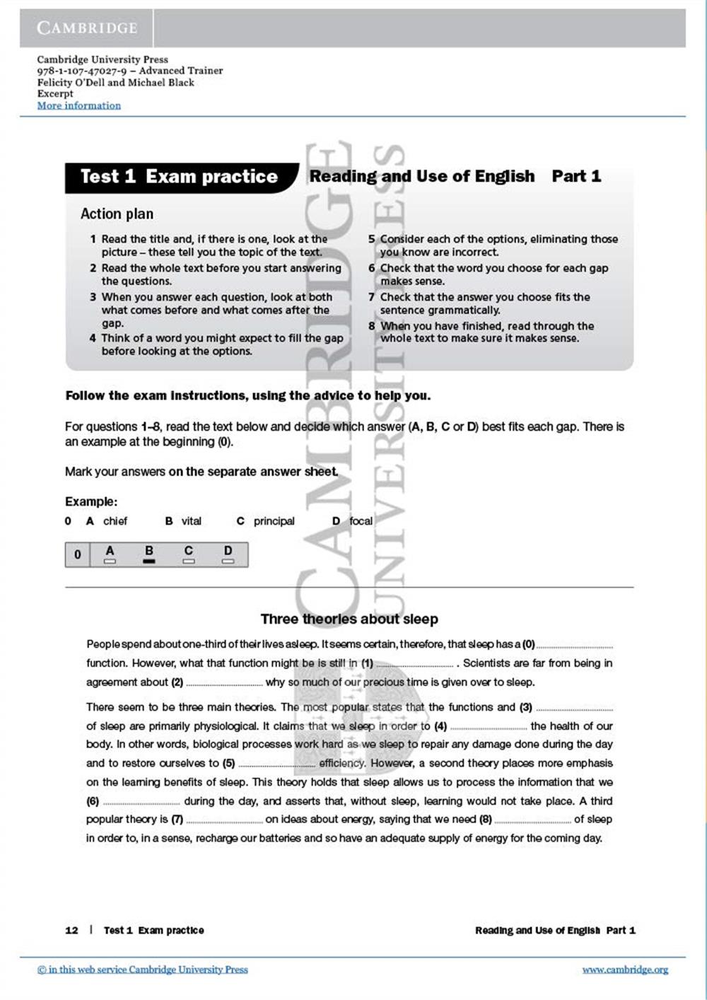 Advanced Trainer Six Practice Tests with Answers with Audio