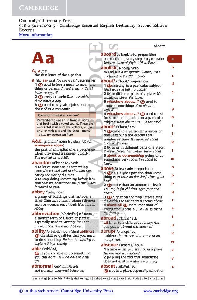 Cambridge Essential English Dictionary