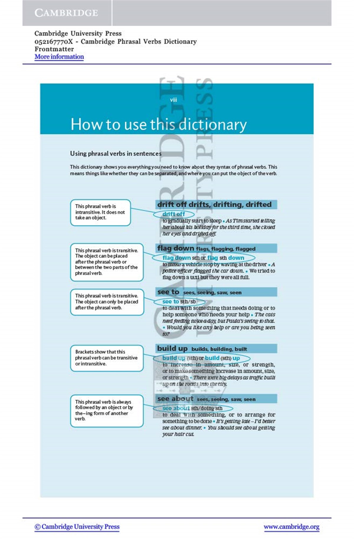 Cambridge Phrasal Verbs Dictionary