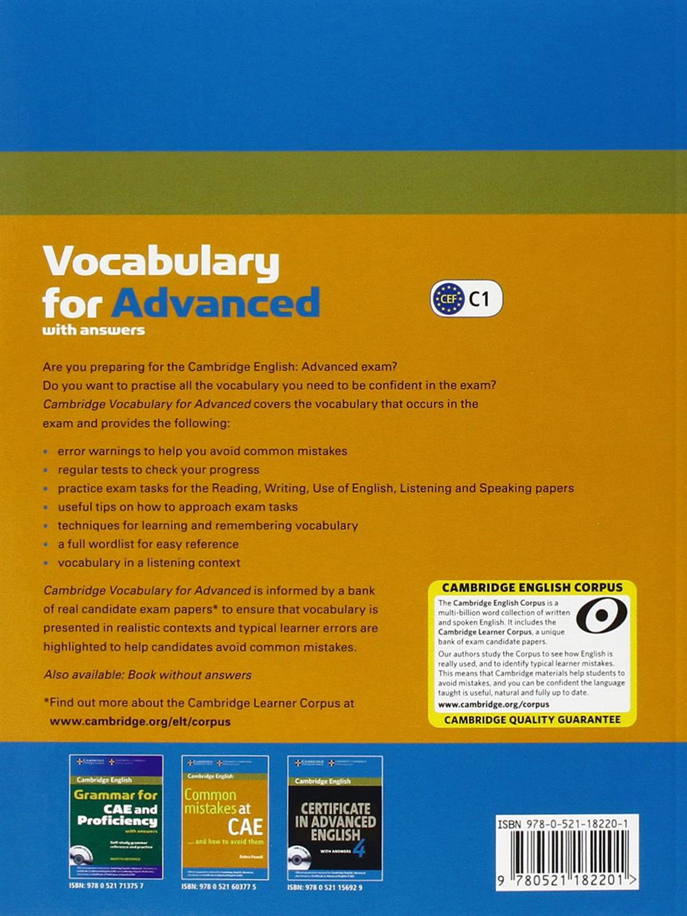 Cambridge Vocabulary for Advanced with Answers and Audio CD