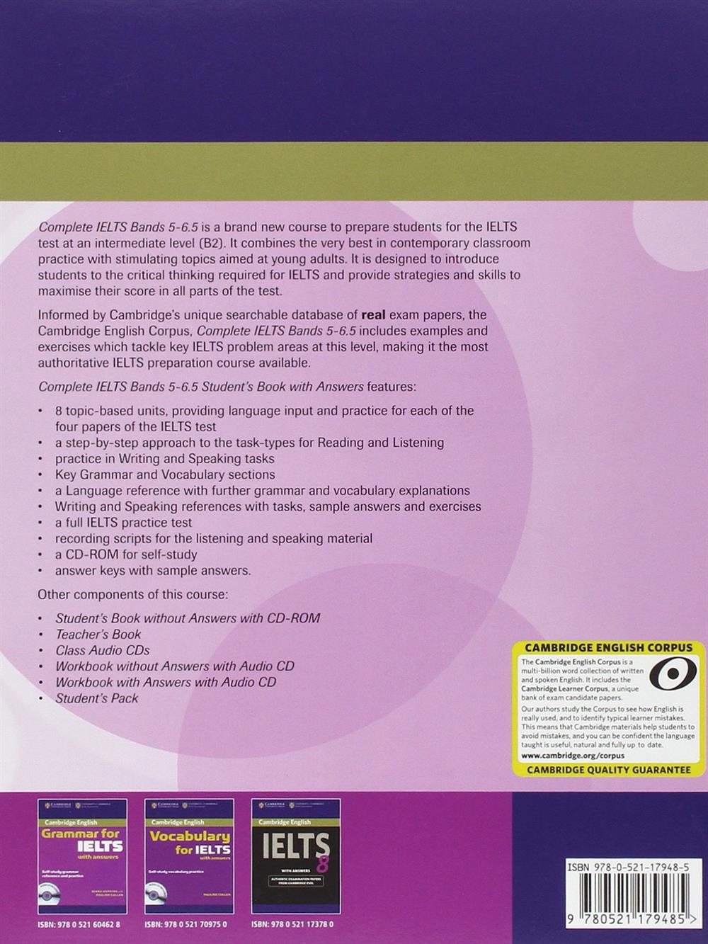 Complete IELTS Bands 5-6.5 Students Book, Workbook and CD