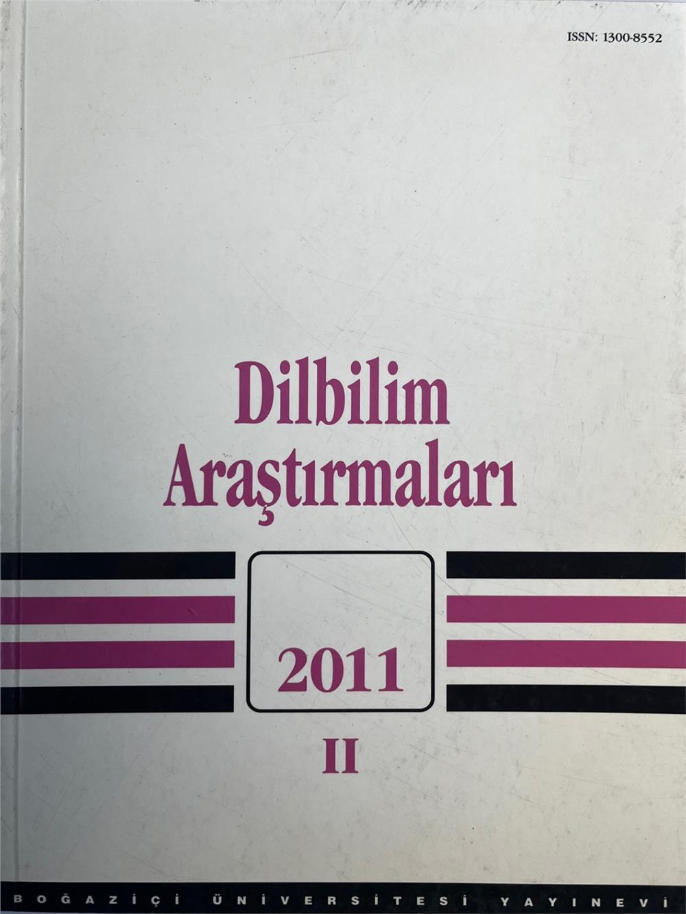 DİLBİLİM ARAŞTIRMALARI 2011-2 