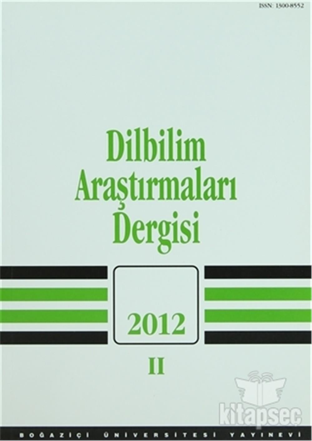 DİLBİLİM ARAŞTIRMALARI 2012-2  