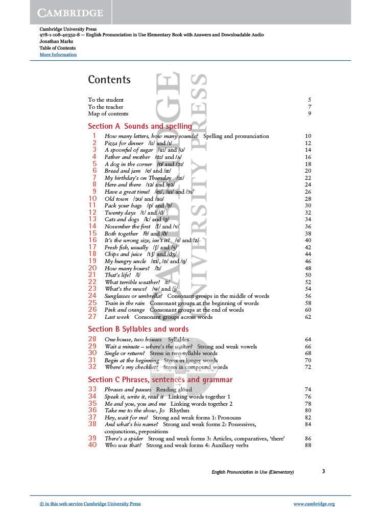 English Pronunciation in Use Elementary Book with Answers and Downloadable Audio