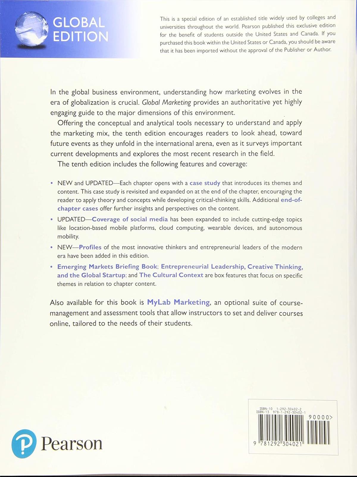 Global Marketing, Warren J. Keegan, Mark C. Green (Book + MyLab Code)