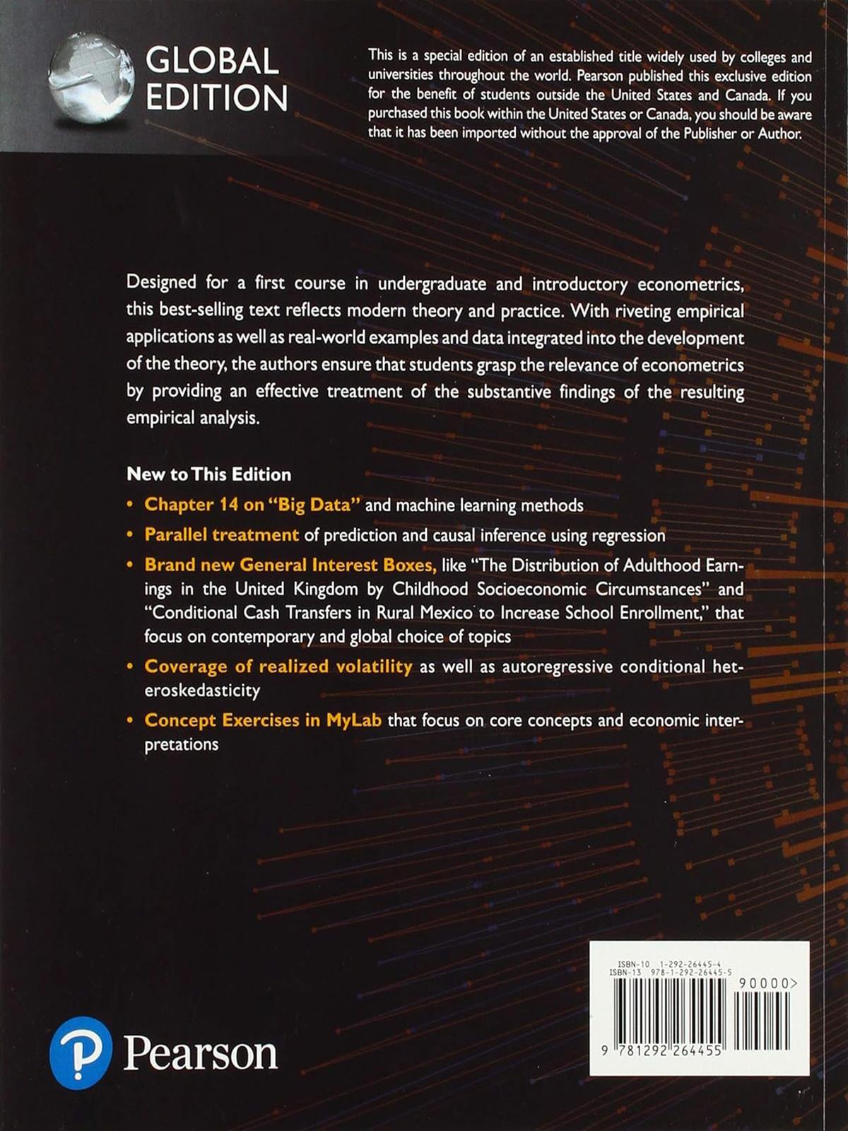 Introduction to Econometrics, James H. Stock, Mark W. Watson (Book + MyLab Code)