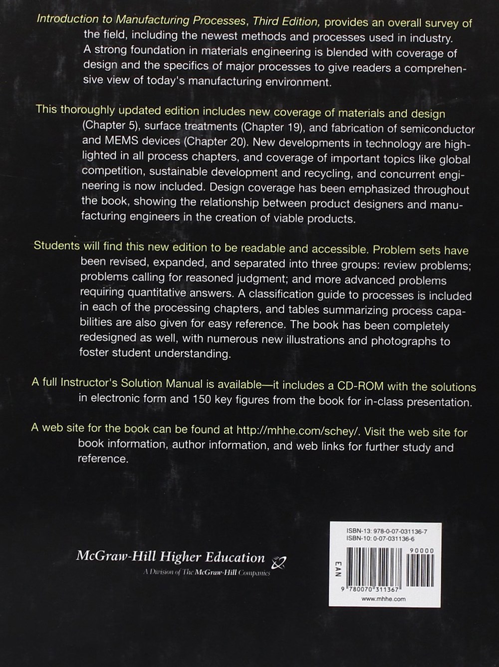 Introduction to Manufacturing Processes 3rd Edition