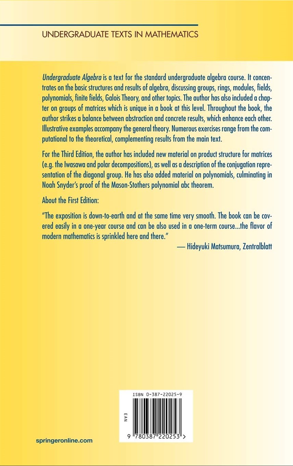 Undergraduate Algebra 3th Edition